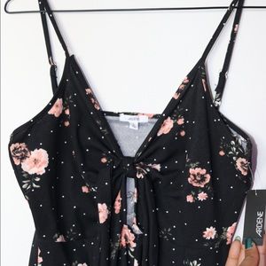 Black + flower jumpsuit Never Worn